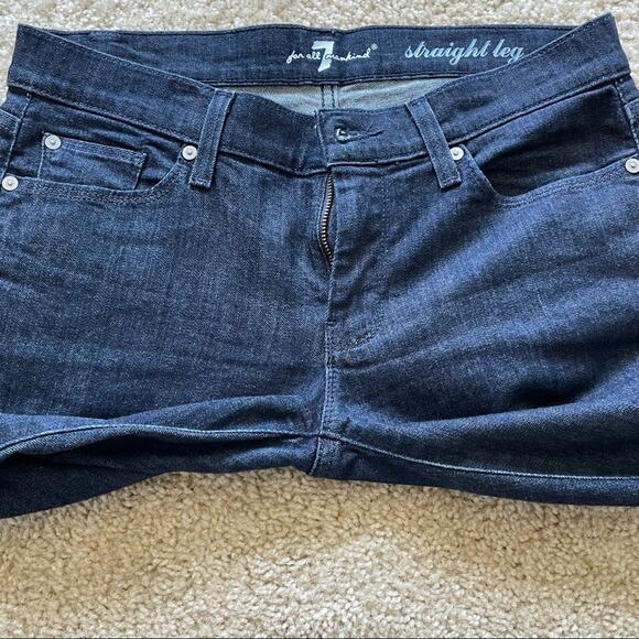 7 Dark Wash Straight Leg Jeans 29 - Picture 12 of 13